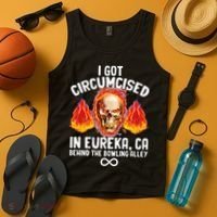 Circumcised Bowling Oddly Specific Humor Weird Funny Meme Tank Top thumb 4