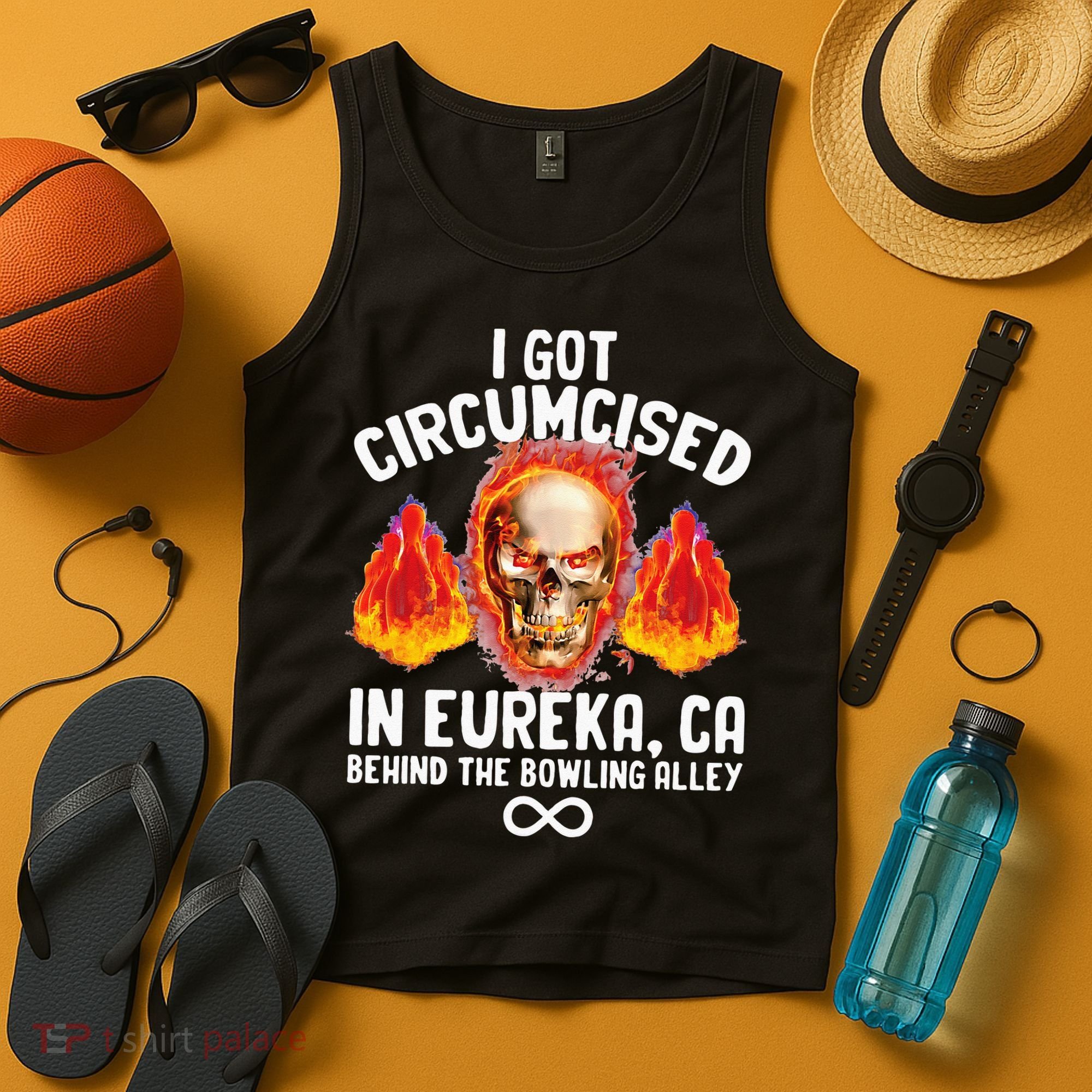 Circumcised Bowling Oddly Specific Humor Weird Funny Meme Tank Top