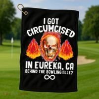 Circumcised Bowling Oddly Specific Humor Weird Funny Meme Golf Towel thumb 1