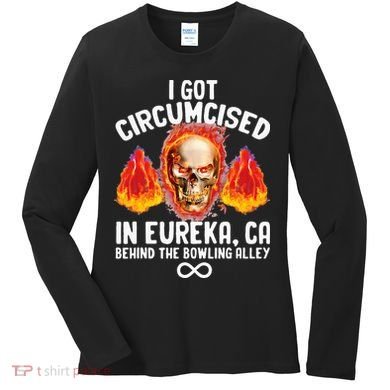 Circumcised Bowling Oddly Specific Humor Weird Funny Meme Women's Long Sleeve Shirt