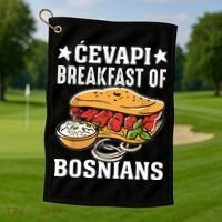 Cevapi Breakfast Of Bosnians Golf Towel thumb 1