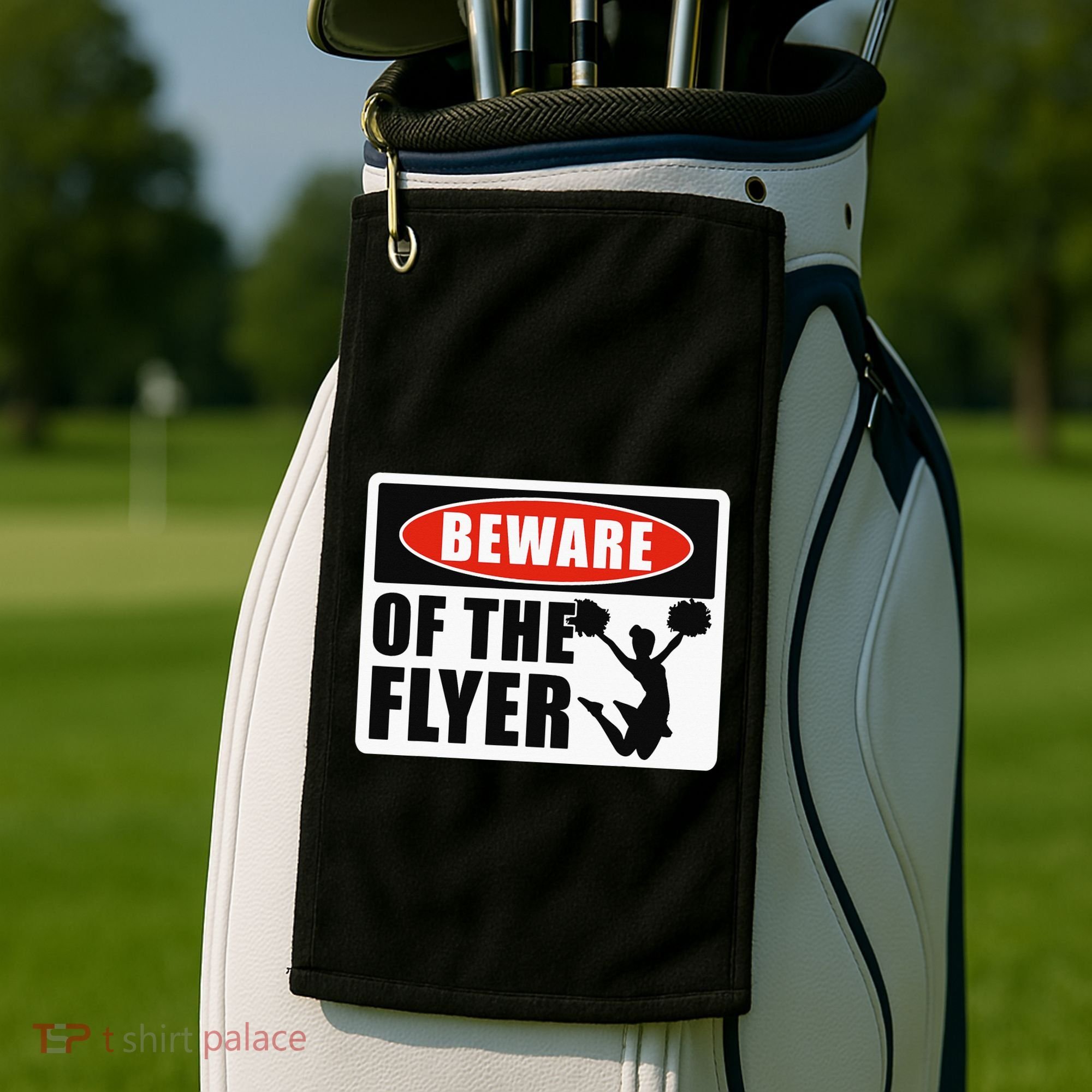Cheerleading Beware Of The Flyer Golf Towel