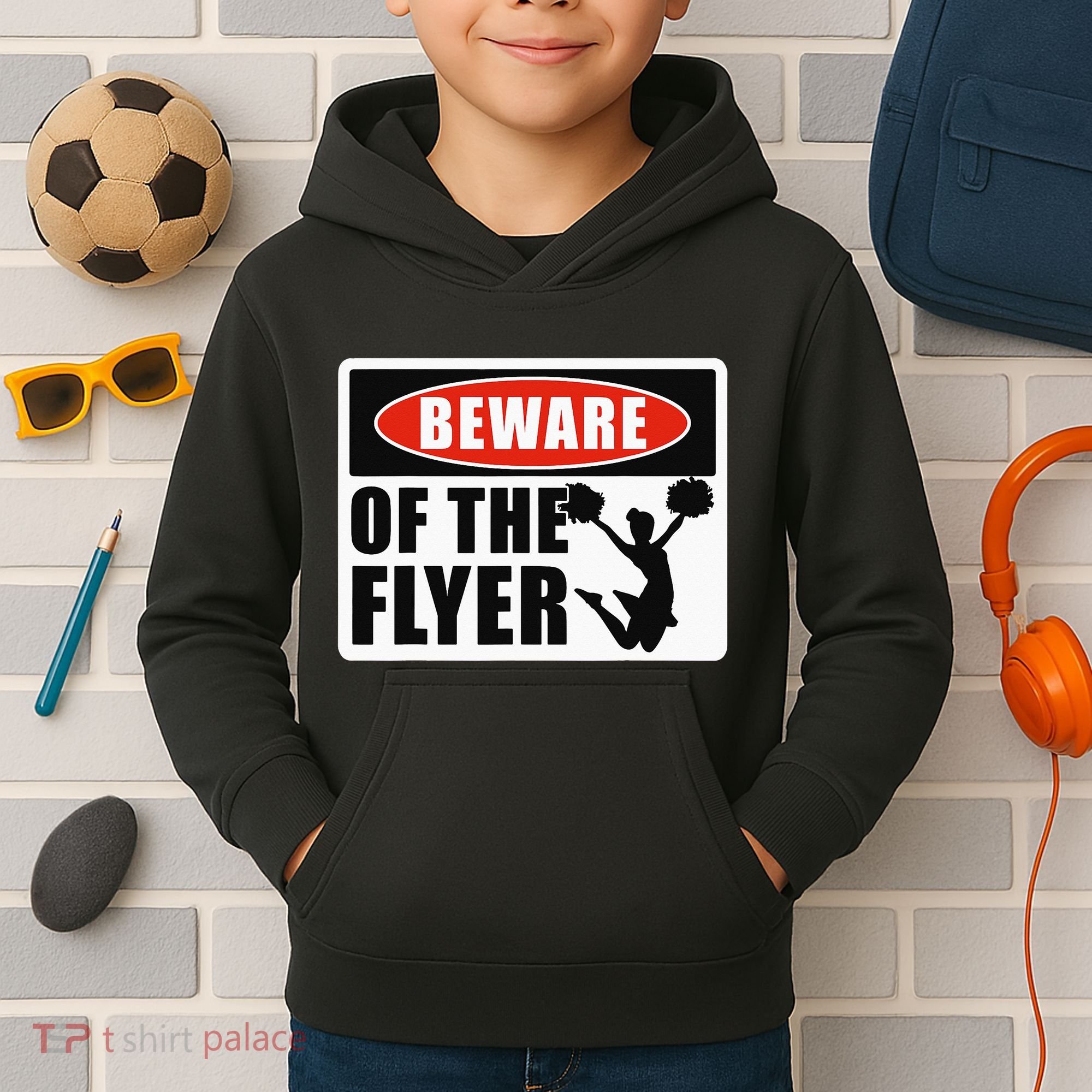 Cheerleading Beware Of The Flyer Kids Hoodie