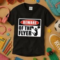 Cheerleading Beware Of The Flyer Kids T-Shirt thumb 3