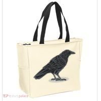 Crow Bird O White Surface Tote Bag thumb 2