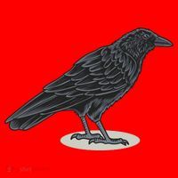 Crow Bird O White Surface Santa Hat thumb 1
