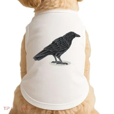 Crow Bird O White Surface Doggie Tank
