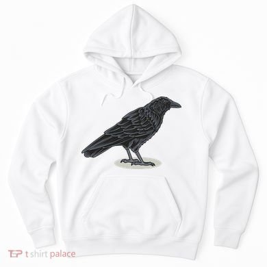 Crow Bird O White Surface Hoodie