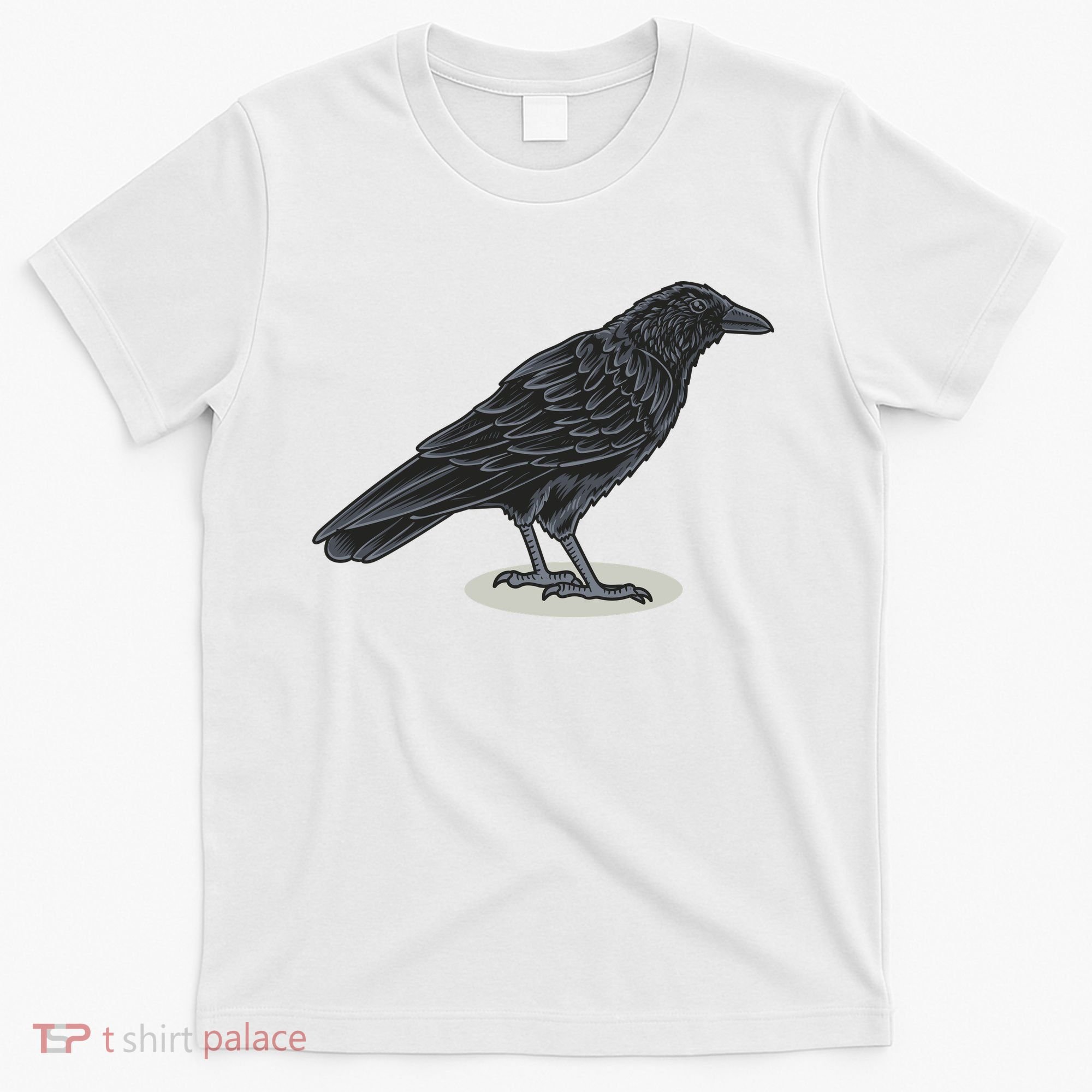 Crow Bird O White Surface T-Shirt