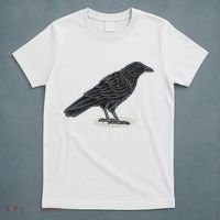 Crow Bird O White Surface T-Shirt thumb 5