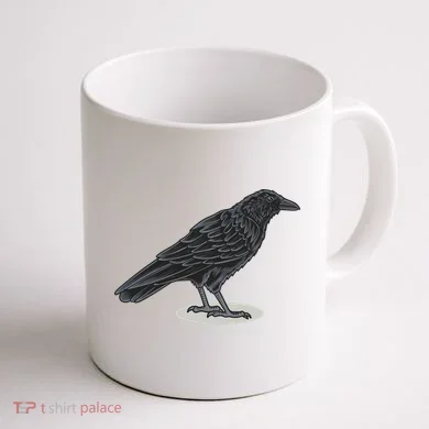 Crow Bird O White Surface Coffee Mug back