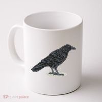 Crow Bird O White Surface Coffee Mug thumb 0