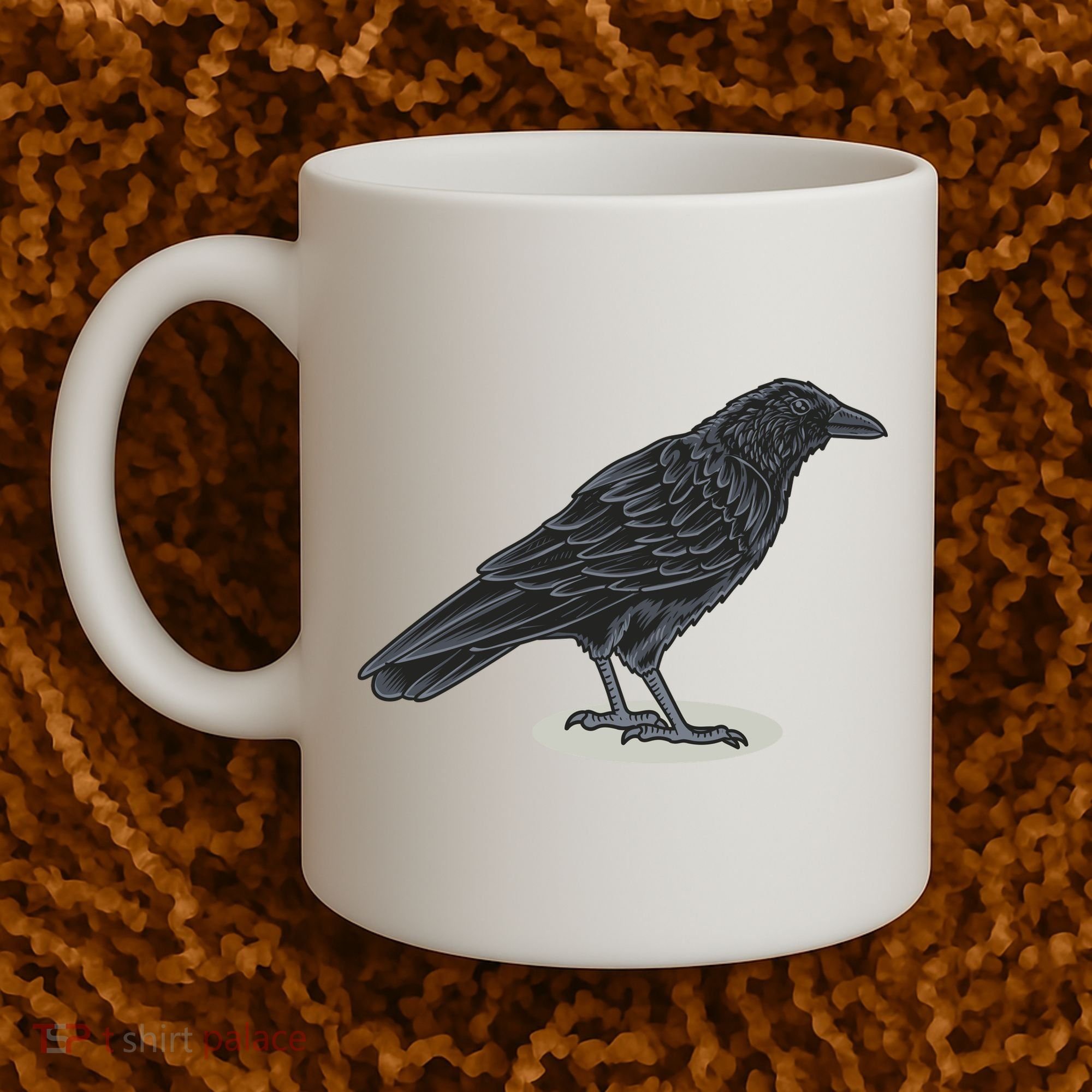 Crow Bird O White Surface Coffee Mug