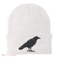 Crow Bird O White Surface Beanie thumb 0