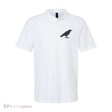 Crow Bird O White Surface Polo
