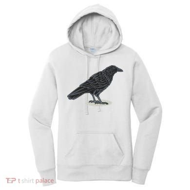 Crow Bird O White Surface Women's Hoodie