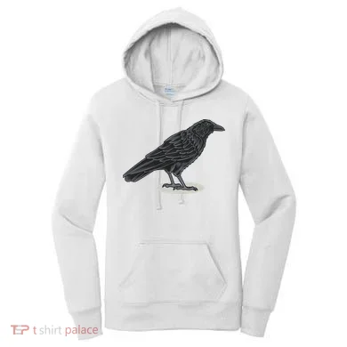 Crow Bird O White Surface Women's Hoodie