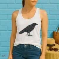 Crow Bird O White Surface Women's Tank Top thumb 2