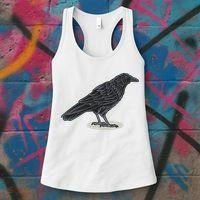 Crow Bird O White Surface Women's Tank Top thumb 3