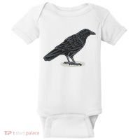 Crow Bird O White Surface Baby Bodysuit thumb 0