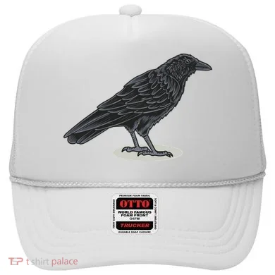 Crow Bird O White Surface Hat