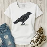 Crow Bird O White Surface Women's T-Shirt thumb 3