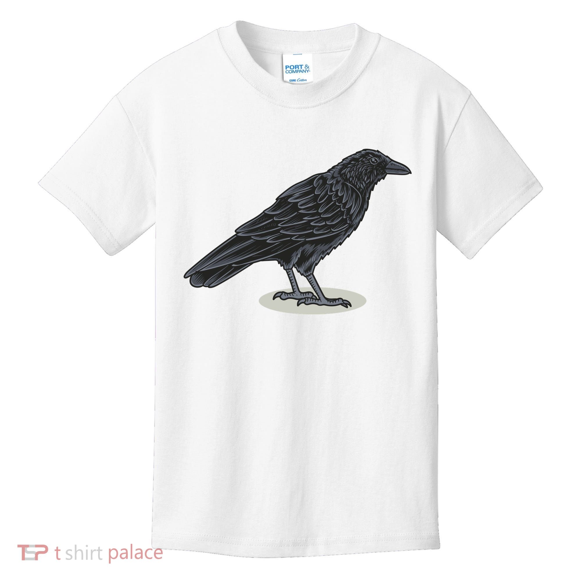 Crow Bird O White Surface Kids T-Shirt