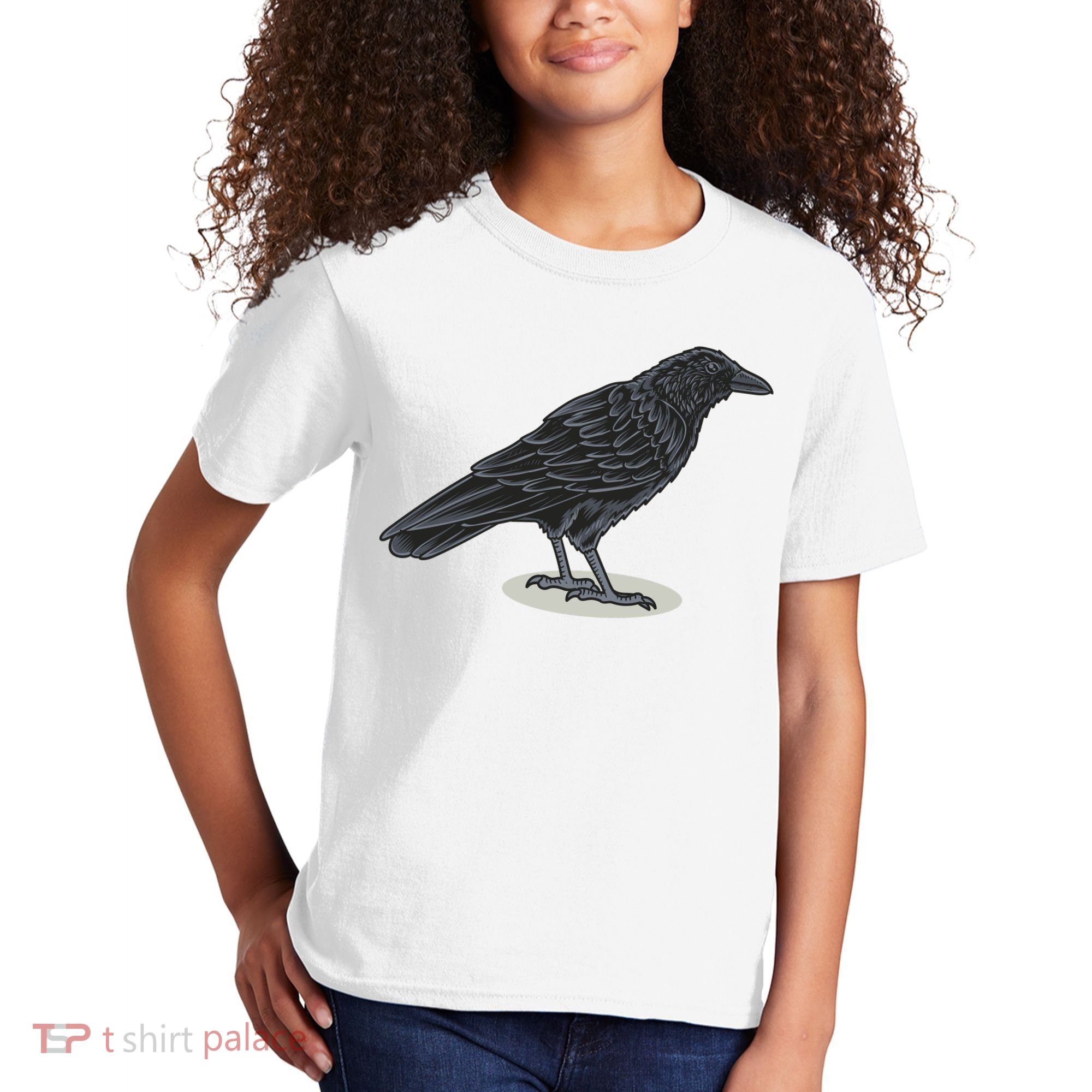 Crow Bird O White Surface Kids T-Shirt