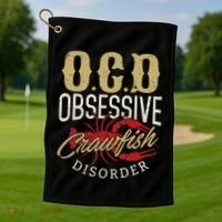 Crawfish Boil Ocd Funny Cajun Louisiana Festival Golf Towel thumb 1