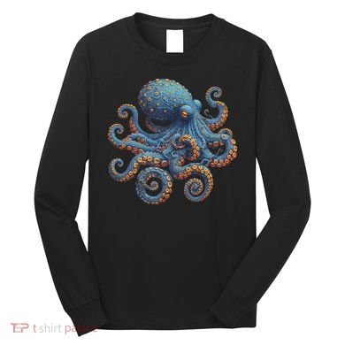Cool Blue Octopus Women Long Sleeve Shirt