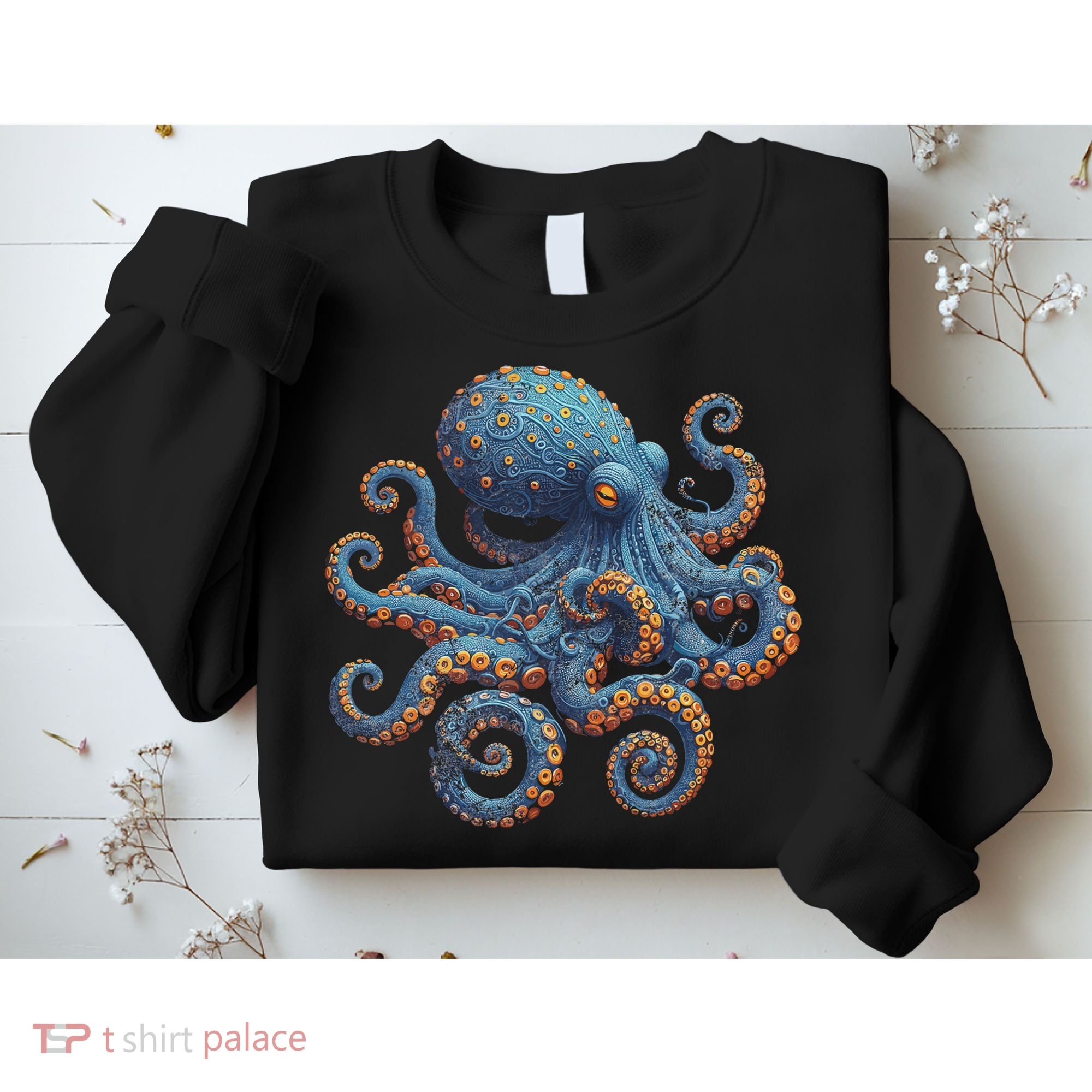 Cool Blue Octopus Women Sweatshirt