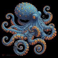 Cool Blue Octopus Women Bucket Hat thumb 4