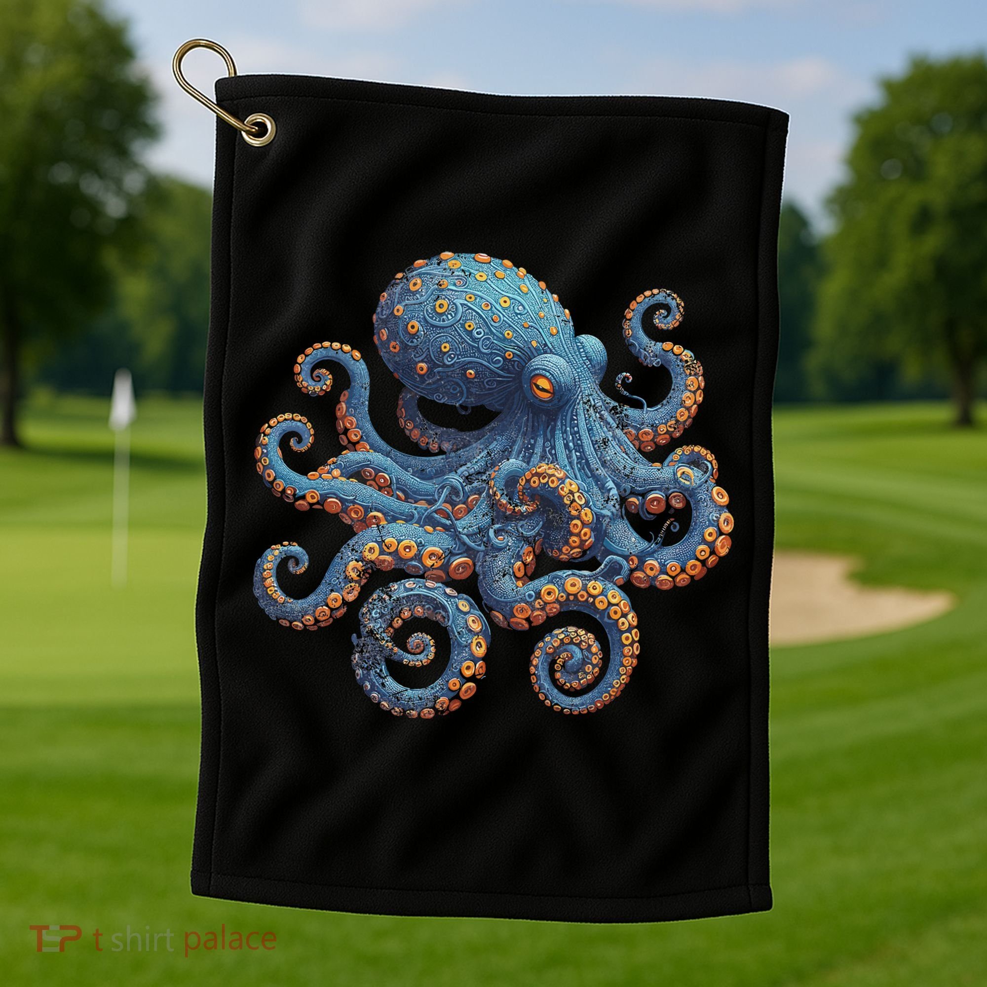 Cool Blue Octopus Women Golf Towel