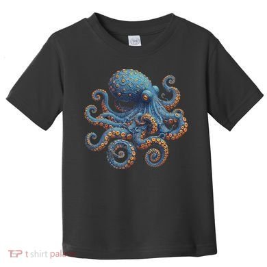 Cool Blue Octopus Women Toddler T-Shirt