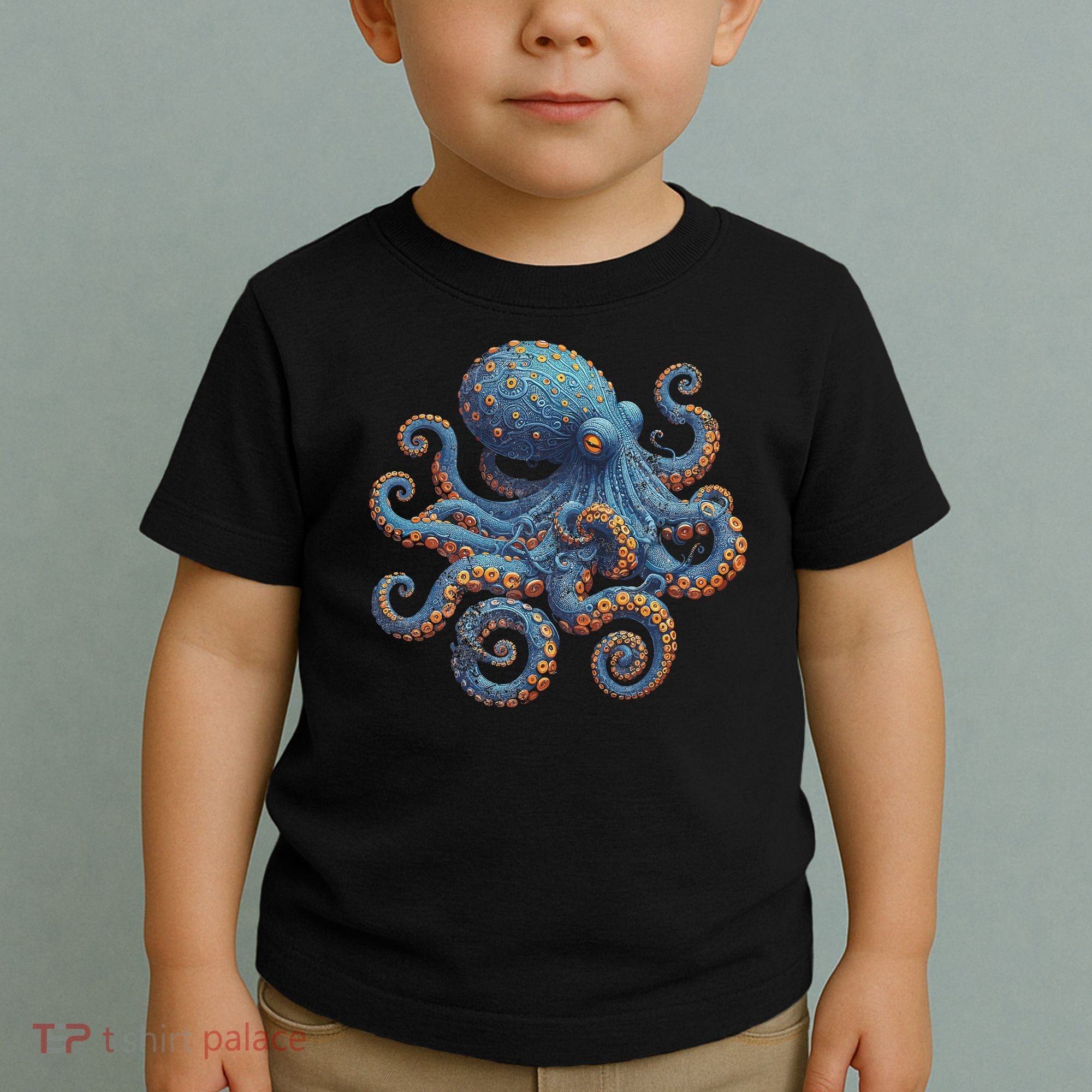 Cool Blue Octopus Women Toddler T-Shirt