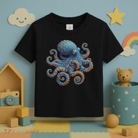 Cool Blue Octopus Women Toddler T-Shirt thumb 3