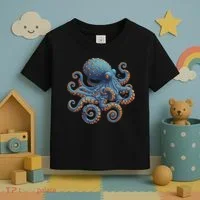 Cool Blue Octopus Women Toddler T-Shirt thumb 3