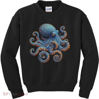 Cool Blue Octopus Women Kids Sweatshirt