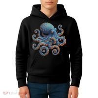 Cool Blue Octopus Women Kids Hoodie thumb 4