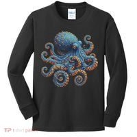 Cool Blue Octopus Women Kids Long Sleeve Shirt thumb 0
