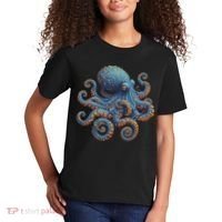 Cool Blue Octopus Women Kids T-Shirt thumb 2