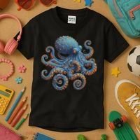 Cool Blue Octopus Women Kids T-Shirt thumb 3