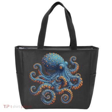 Cool Blue Octopus Women Tote Bag
