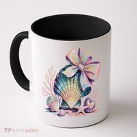 Coquette Bow Ocean Beach Coastal Summer Women Coffee Mug thumb 0