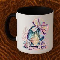 Coquette Bow Ocean Beach Coastal Summer Women Coffee Mug thumb 2