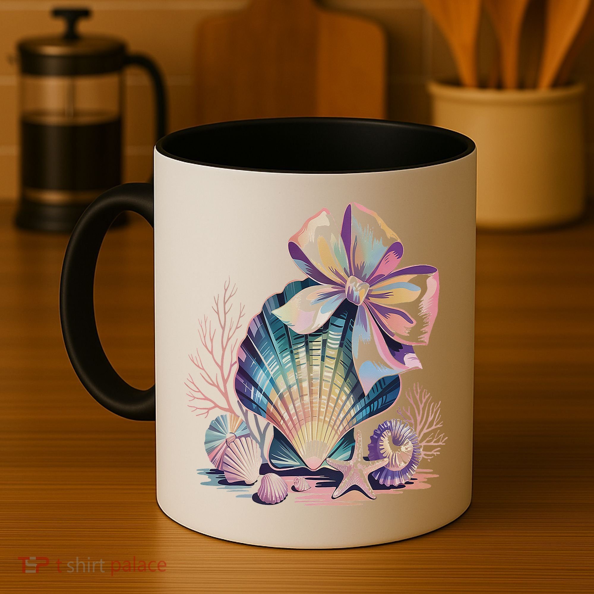 Coquette Bow Ocean Beach Coastal Summer Women Coffee Mug