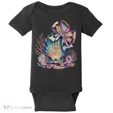 Coquette Bow Ocean Beach Coastal Summer Women Baby Bodysuit