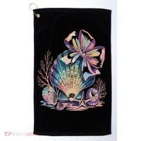 Coquette Bow Ocean Beach Coastal Summer Women Golf Towel thumb 0