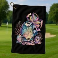 Coquette Bow Ocean Beach Coastal Summer Women Golf Towel thumb 1