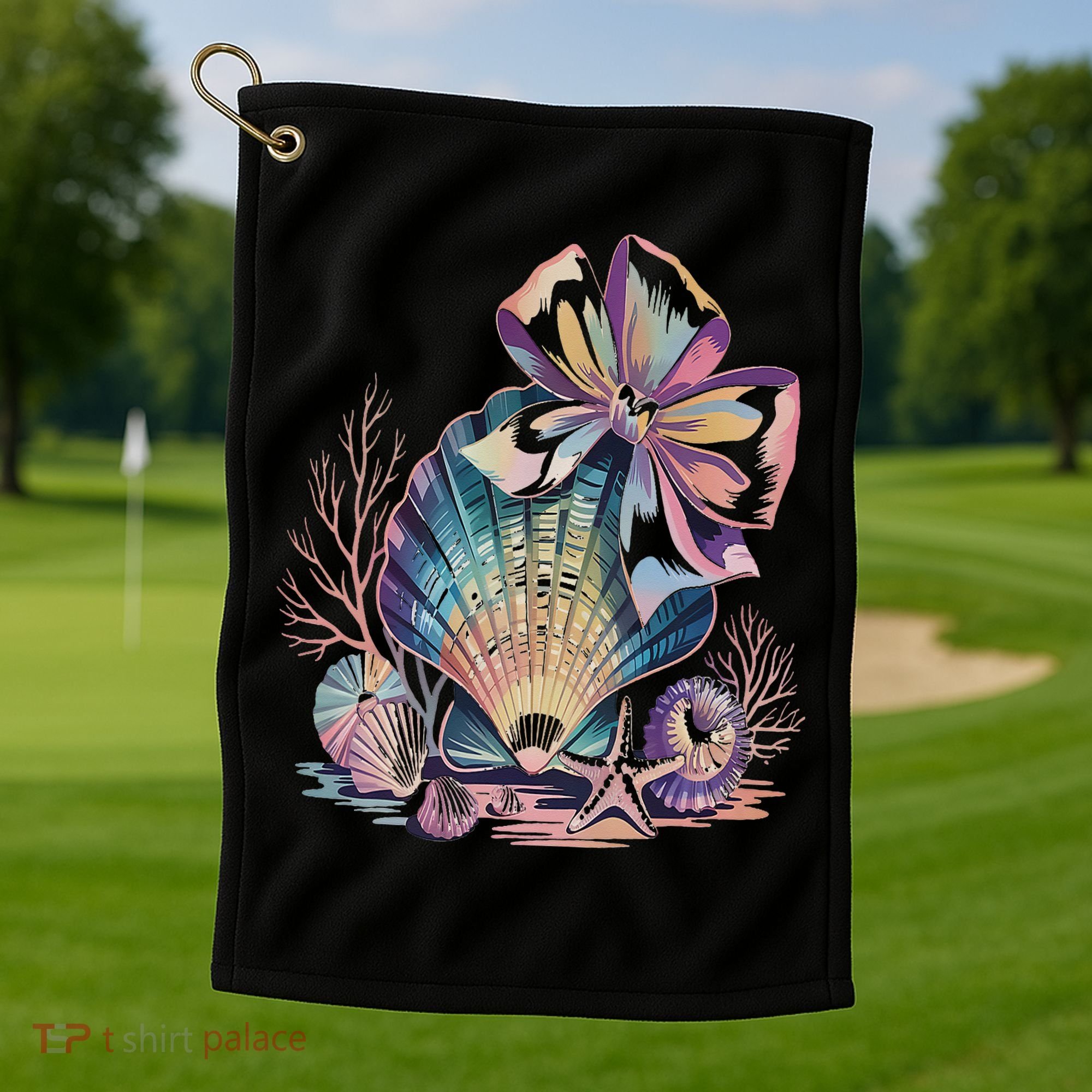 Coquette Bow Ocean Beach Coastal Summer Women Golf Towel